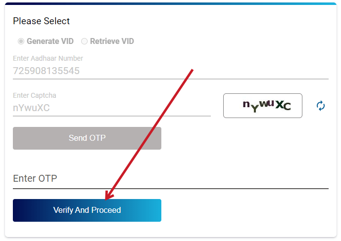 Aadhar VID Generate